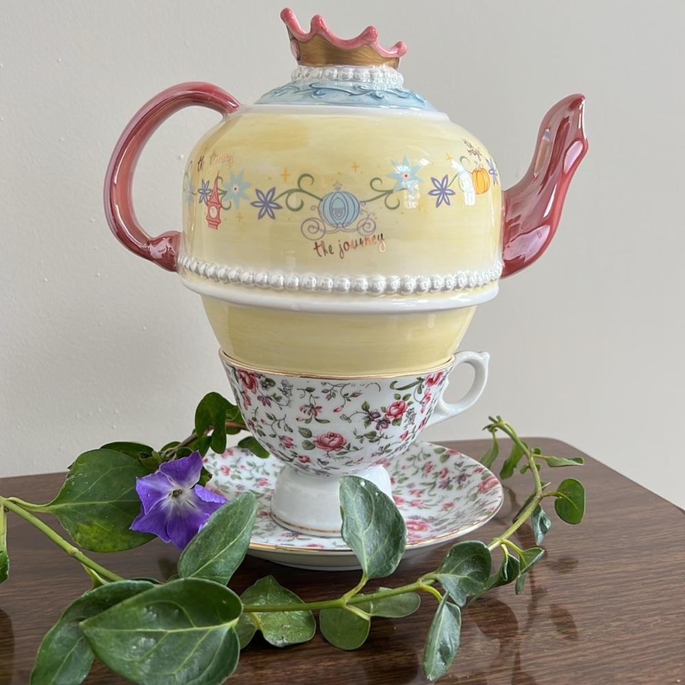 Disneys Cinderella TeaPot MismatchedMusical Lefton TeaCup, “A SpoonFull ofSugar”